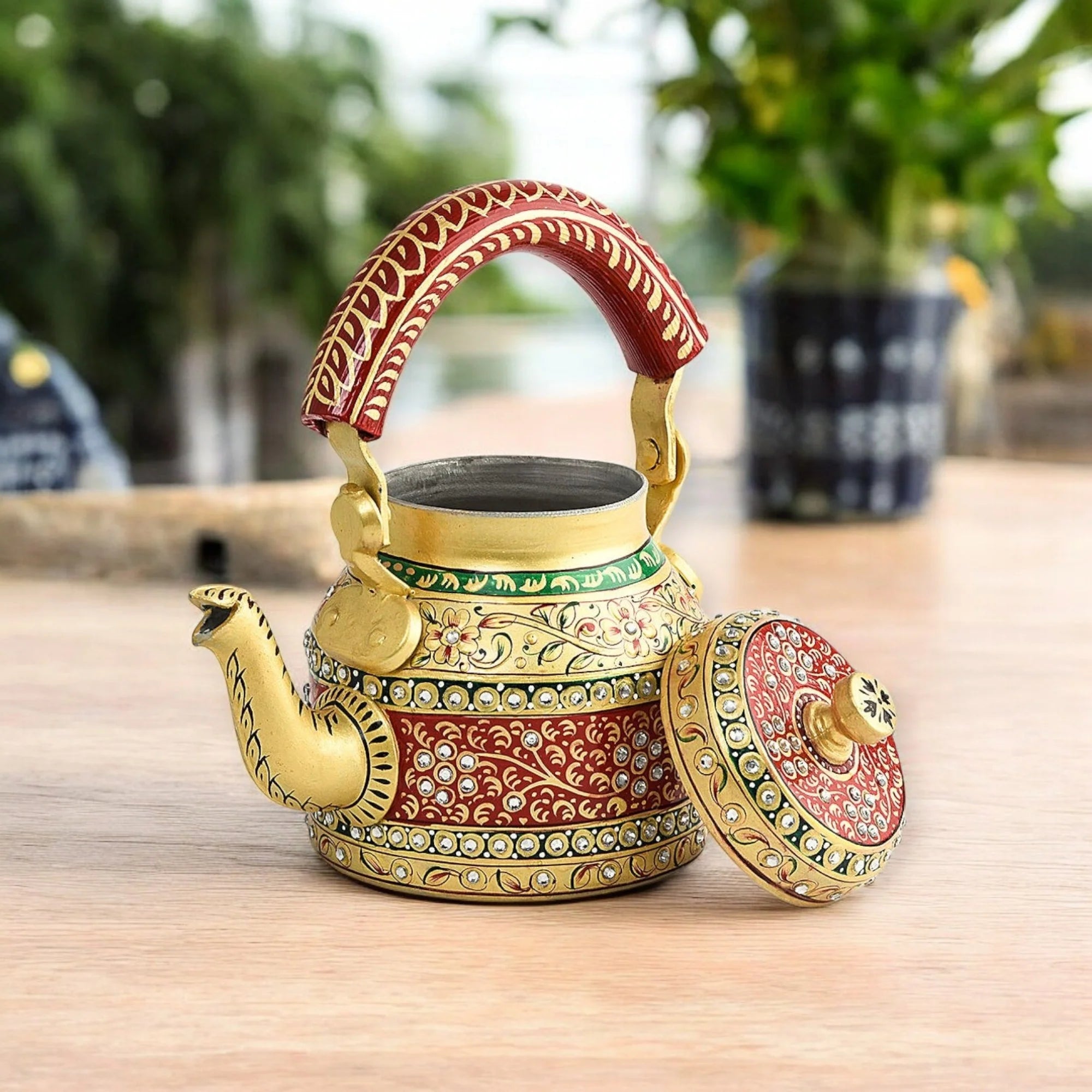 Decorative Aluminum Painted Tea Kettle