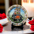 Marble Round Elephant Plate With Stand