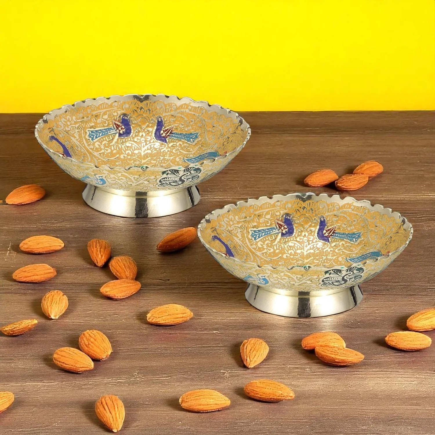 Beautiful Brass Dry Fruit Bowl Bidri Work Decorative set of 2 pc Main image