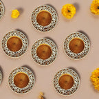 Wooden Small Round Block Diya Shape pair