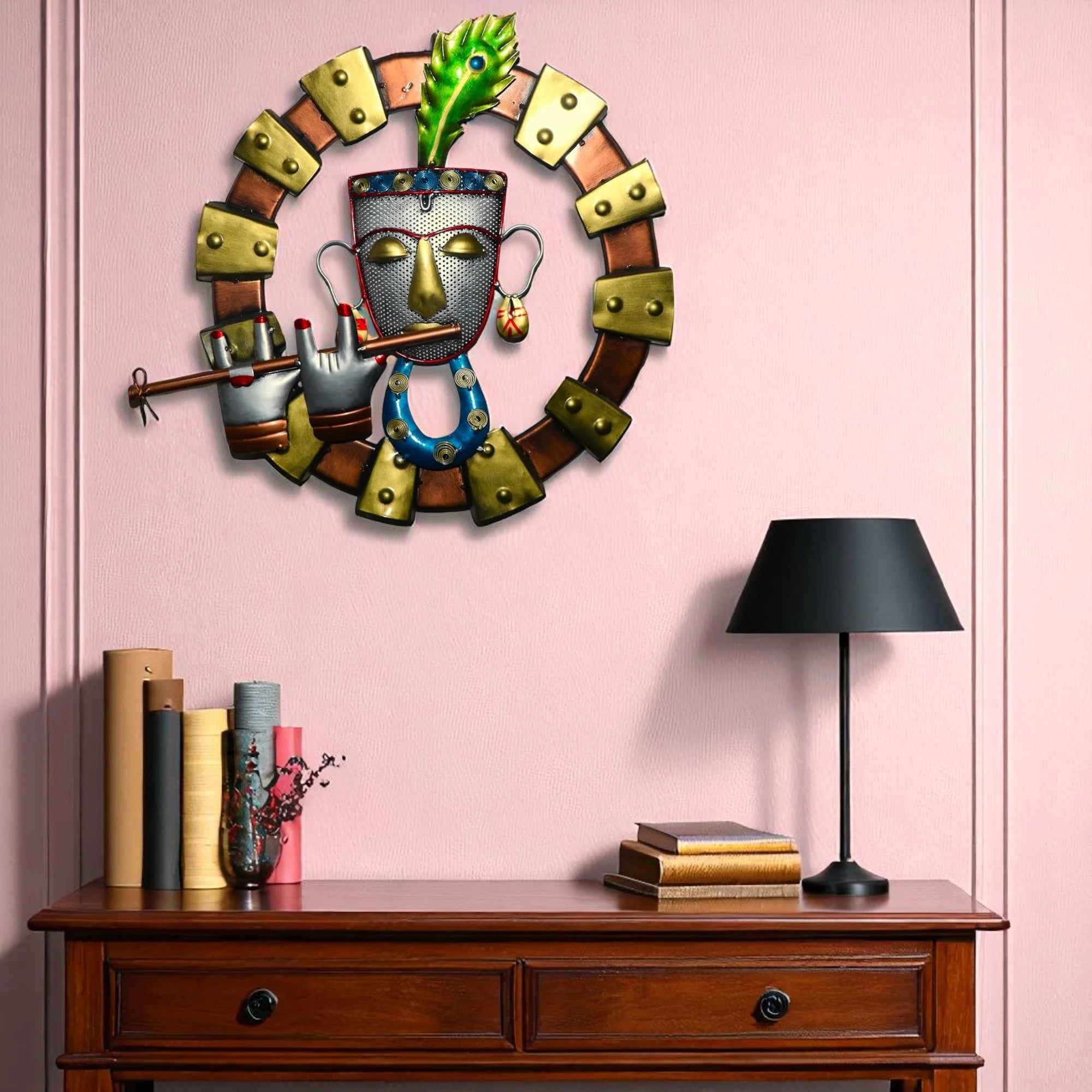 Metal Lord Krishna Wall Mounted Hanging Main image
